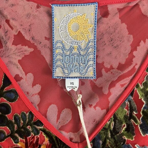 NWT Johnny Was Bias Bobcat Forest Silk Blend Red Floral Maxi Dress - Picture 8 of 11